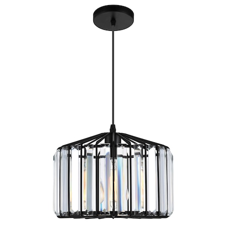 Cwi Lighting Alethia 1 Light Drum Shade Pendant With Black Finish 9942P10-1-101-C
